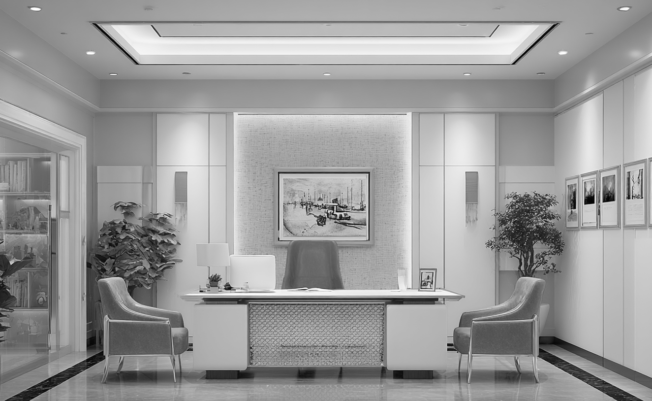 Card image showing an office negotiation room