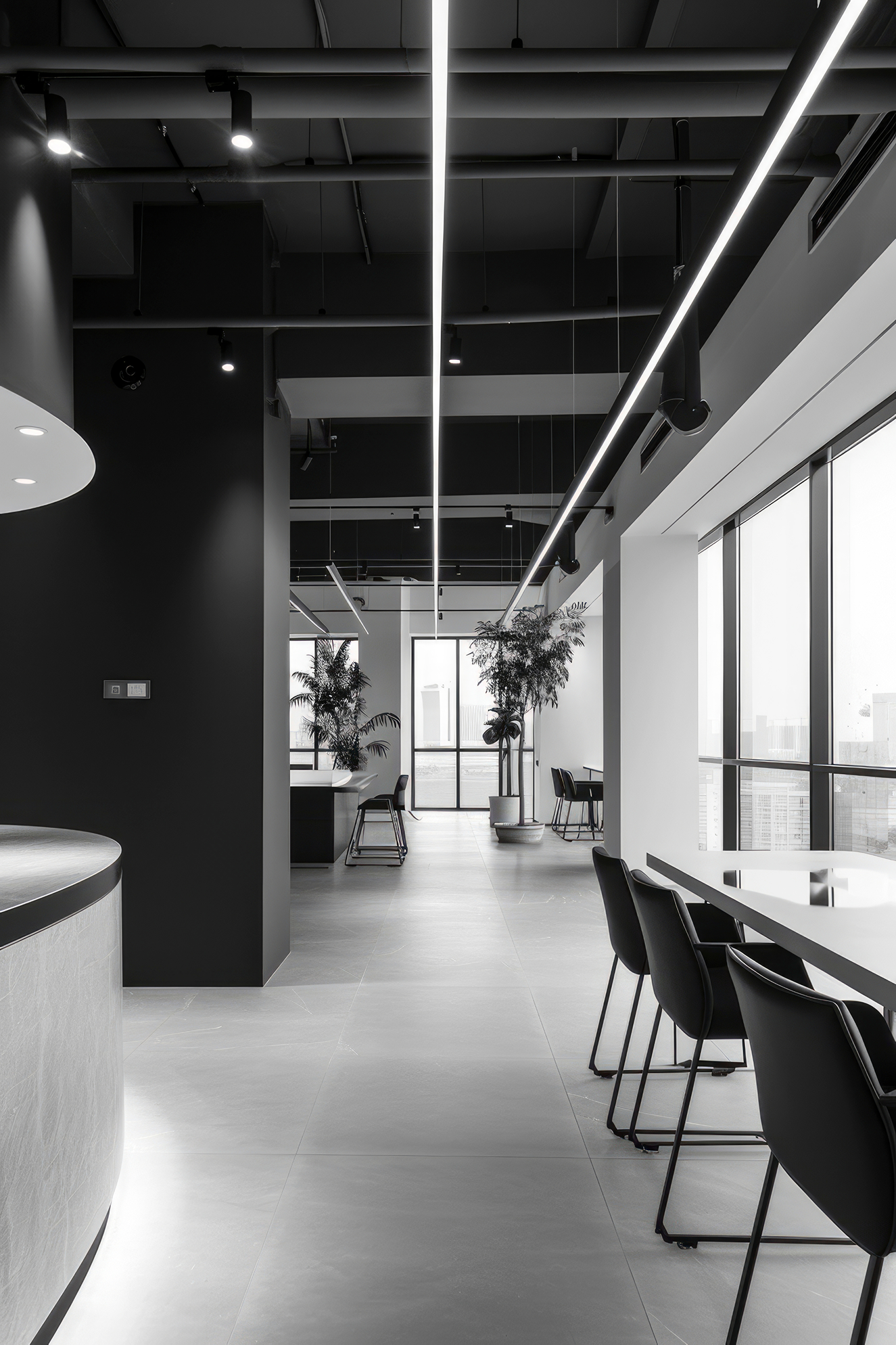 Hero background showing an office in a highrise building